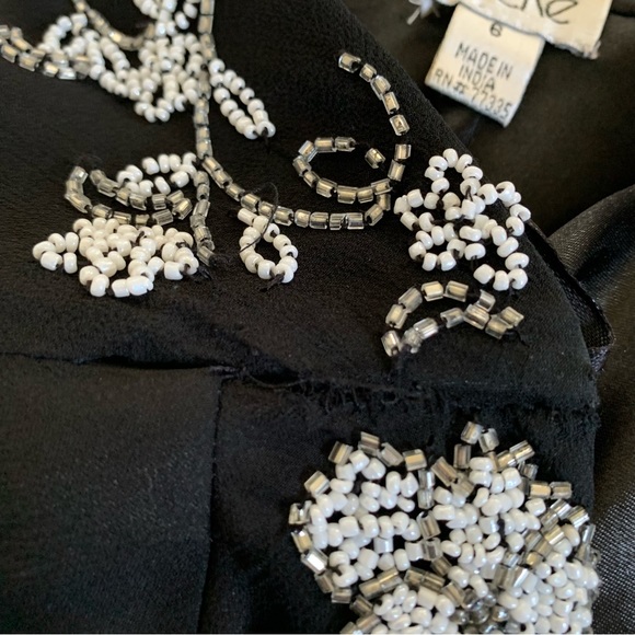 SOLD Stunning Vintage Y2K Asymmetrical Beaded Dress Cache Sz 6 - Picture 14 of 16